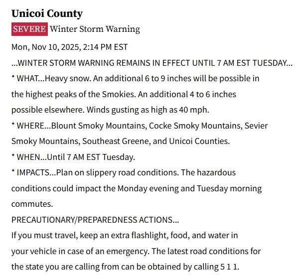 Unicoi County Schools:
No School
11/11/25