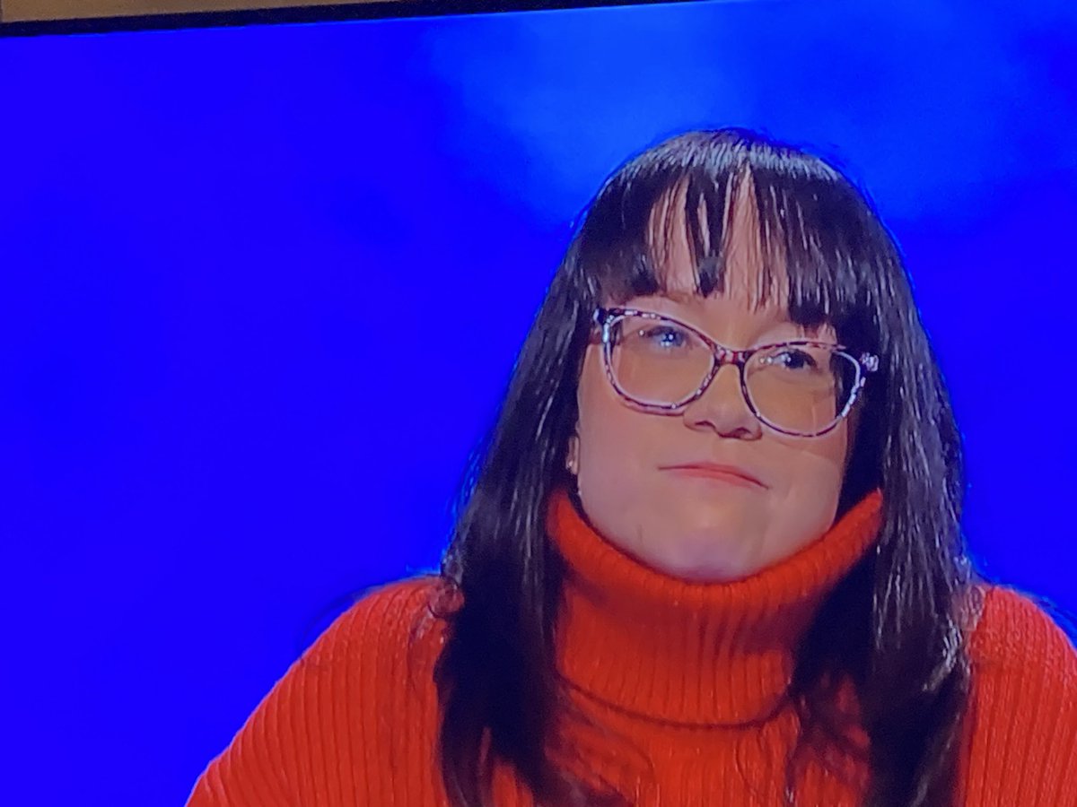 TorgersenBen's tweet photo. Lockrie dressed as miss scarlet from cluedo #UniversityChallenge https://t.co/Qk1W6uHT81
