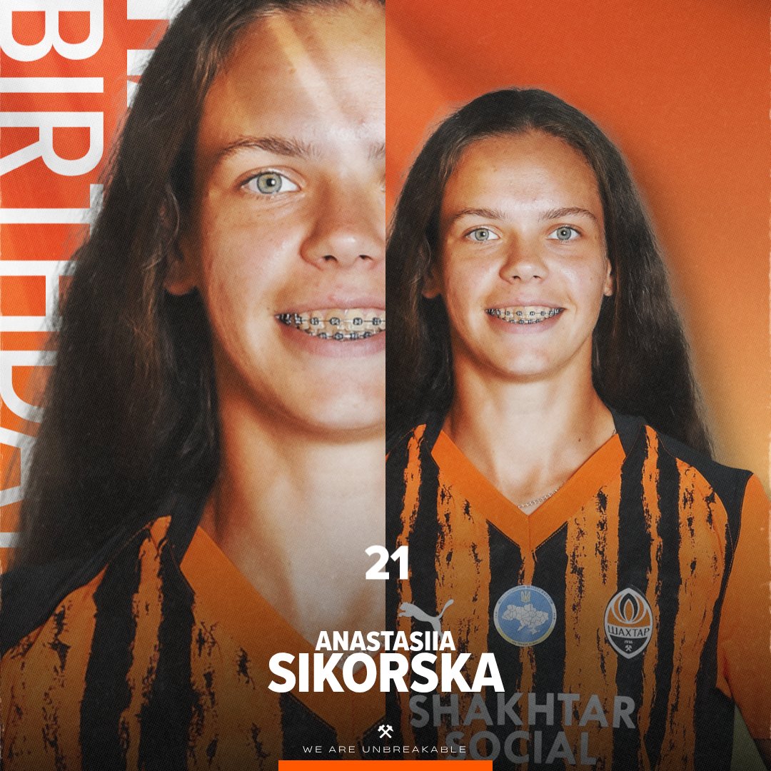 🧡 Вітаємо з днем народження Анастасію Сікорську! 🎂

⚒️ Захисниці жіночої команди «Шахтаря» виповнюється 21 рік 🥳 

#Shakhtar #ShakhtarWomen