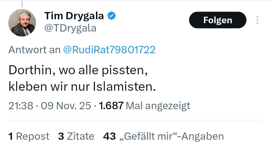 <a href="/UniLeipzig/">UNIVERSITÄT LEIPZIG</a> 

Ein neues ekelhaftes Beispiel eines Professors Ihrer Universität ⬇️

Ist dieser Herr als Vorbild für Ihre Student*Innen und Aushängeschild Ihres geschichtsträchtigen Hauses wirklich noch tragbar?

#Drygala
#Reichinnek
#UniLeipzig