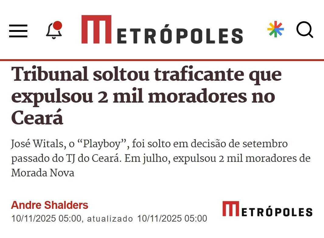 marinahelenabr's tweet image. Uma decisão do TJ do Ceará absolveu um chefe de facção de diversos crimes por “falta de provas”.

Meses depois, ele expulsou duas mil pessoas de um distrito inteiro, transformando Uiraponga em uma cidade fantasma.

Quando o Estado se torna cúmplice da impunidade, quem governa é o…