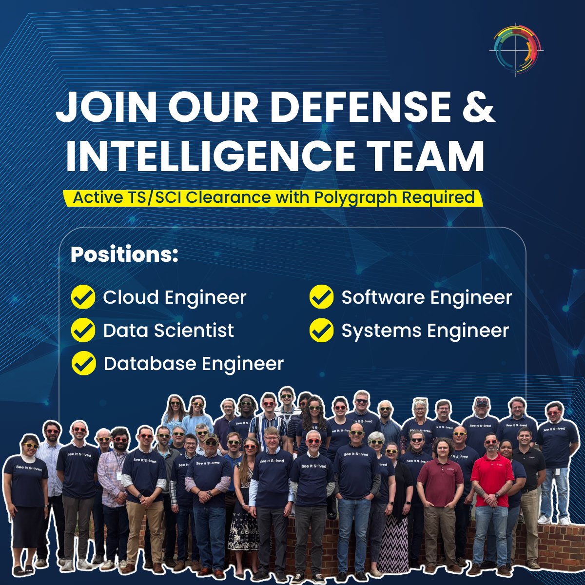 We’ve built a team that solves hard problems without sacrificing what makes work worth it: trust, autonomy, and people who care.

Check out our latest career opportunities serving the defense and intelligence community: bit.ly/49zrwMq

#ClearedJobs #DataJobs