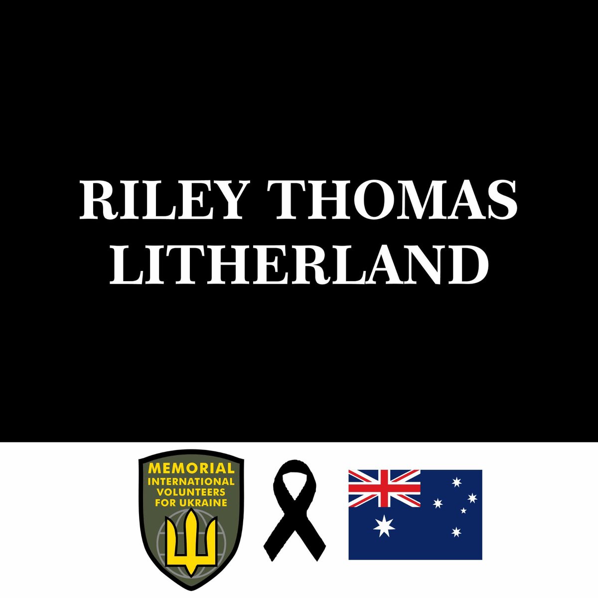 OlenaRohoza's tweet image. 😭🇺🇦

Our Beloved Australian Brother Riley Thomas Litherland, who had been serving in Ukraine as a Volunteer succumbed on the Battlefield.

Honor, Glory and Gratitude To Our Brother.
