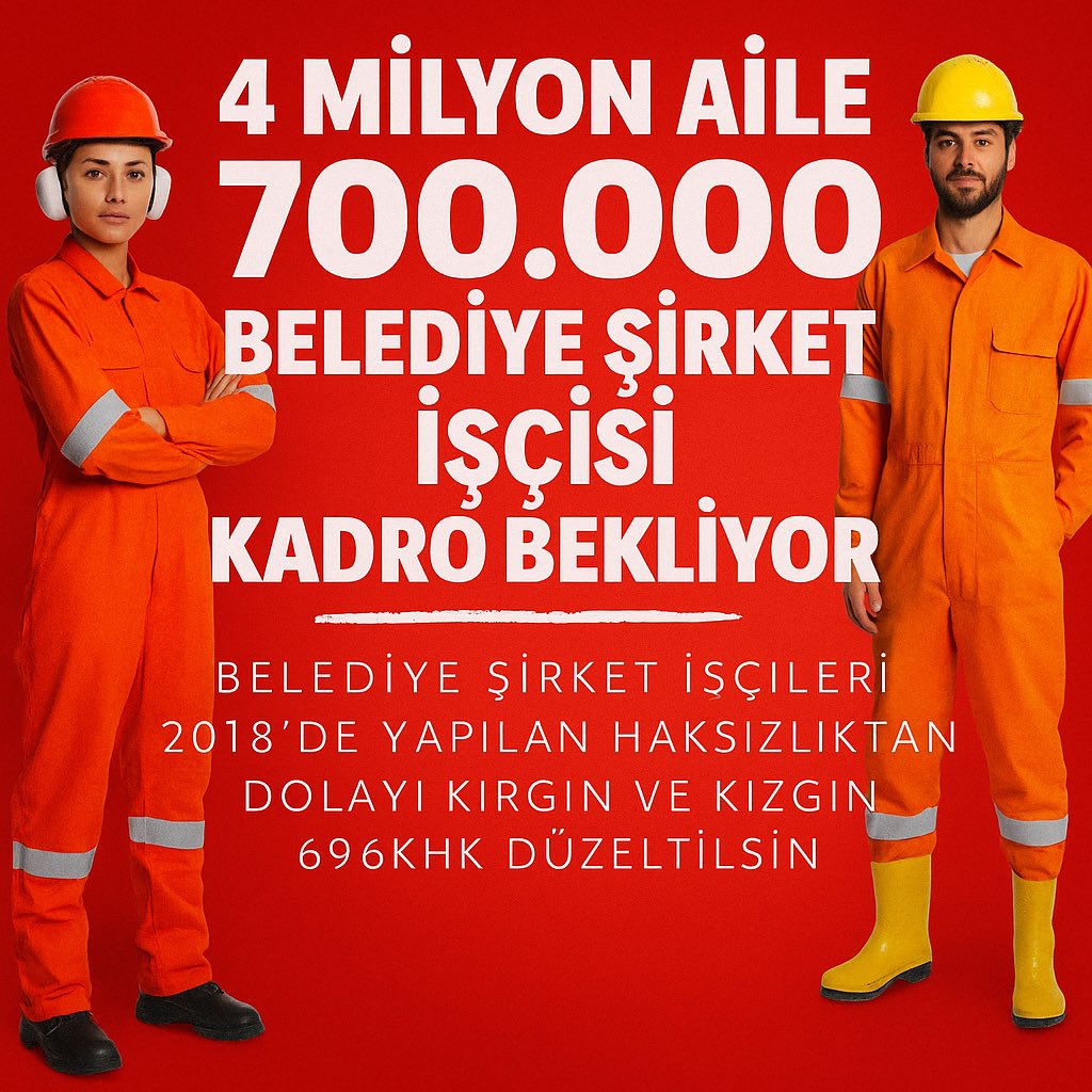 <a href="/fethigurer/">Ömer Fethi Gürer</a> <a href="/herkesicinCHP/">CHP 🇹🇷</a> <a href="/CHP_iletisim/">CHP İletişim</a> <a href="/eczozgurozel/">Özgür Özel</a> <a href="/alimahir/">Ali Mahir Başarır</a> <a href="/veliagbaba/">Veli Ağbaba</a> <a href="/CHPMuratBakan/">Murat BAKAN</a> <a href="/gokanzeybekCHP/">Gökan Zeybek</a> <a href="/OzgurKarabatCHP/">Özgür KARABAT</a> <a href="/gamzetascier/">Gamze ŞENGEL TAŞCIER</a> <a href="/muzeyyensevkin/">Dr. Müzeyyen Şevkin</a> <a href="/arslanibrahimss/">İbrahim ARSLAN</a> <a href="/hasanozturkmen/">Hasan Öztürkmen</a> <a href="/melih_meric/">Melih Meriç</a> <a href="/cem_avs/">Cem Avşar</a> <a href="/M_Sarigul/">Mustafa Sarıgül</a> <a href="/bldyekadro/">Türkiye belediye şirket işçileri topluluğu</a> <a href="/SirketIstanbul/">Belediye Şirket İşçisi (Taşeronun Devamı)</a> <a href="/TURANN1923/">Belediye Şirket İşçisi🇹🇷🇹🇷</a> <a href="/issizadanali/">2019BelediyeMağduru</a> <a href="/pebelediye/">PE Belediye Emekçileri Dayanışma Ağı</a> <a href="/BurcuAr66646250/">Belediye Şirket İşçileri Hak Savunucusu</a> <a href="/BelediyeBitli/">BelediyeŞirketMühendisi</a> <a href="/HakveAdale/">BELEDİYE ŞİRKET İŞÇİLERİ PLATFORMU</a> <a href="/Cansiz2020/">𝑩𝒆𝒌𝒊𝒓 𝑪𝒂𝒏</a> <a href="/Belediye52/">Muhammed haklı bir kul</a> <a href="/aliveli123765/">bir garip belediye şirket işçisi</a> <a href="/aksay_busra/">Büşra Büşra</a> <a href="/zeynepsuela/">zeynep</a> <a href="/Onsra6161/">Mustafa Cömert</a> <a href="/tabibturkiye/">TABİB Türkiye</a> <a href="/KamuKatib/">KATİB (Kamu Taşeron İşçileri Birliği)</a> <a href="/tlnozr44/">Tülin Özer</a> <a href="/GNLBSKN/">fatihDemirel</a> <a href="/LiderBuro/">LİDER BÜRO-SEN</a> <a href="/ozbelediyeissen/">ÖZ BELEDİYE İŞ SENDİKASI</a> <a href="/taseron06/">Orhan Karagöz</a>