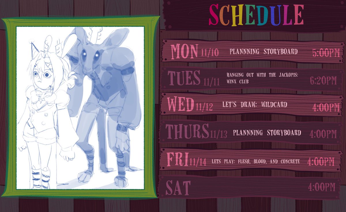 BunBunnMcgee's tweet photo. Heyabun! Here's this schedule!
Fanname: #Jackopi
Fanart: #DrawDaBun
NSFW: #Fuckitbunbun
Funnies: #BunMcStoopid
Gifts: https://t.co/TtZX6ey94g
Discord: https://t.co/Do9TSrY1zu https://t.co/xnGX6VNgDU