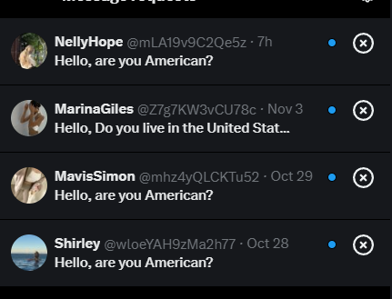 So many bots asking me if I am American???