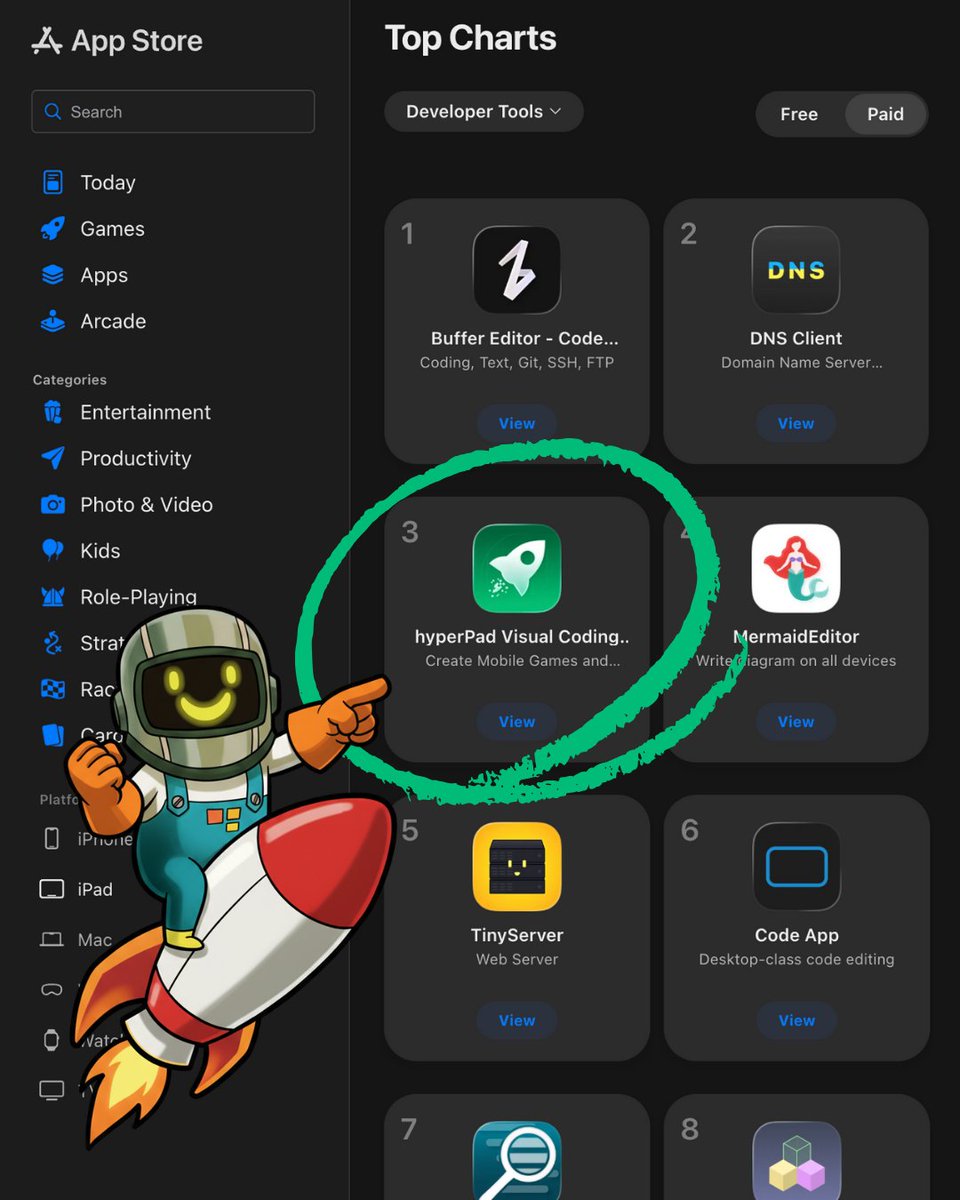 hyperPadApp's tweet image. Got big game ideas but tired of complicated game tools?

Skip the coding, skip the setup, and start creating right on your iPad with hyperPad.  

#IndieGameDev #iPadGames #gamedesigners #gamedesign #NoCode #GameDev #gamedevelopers