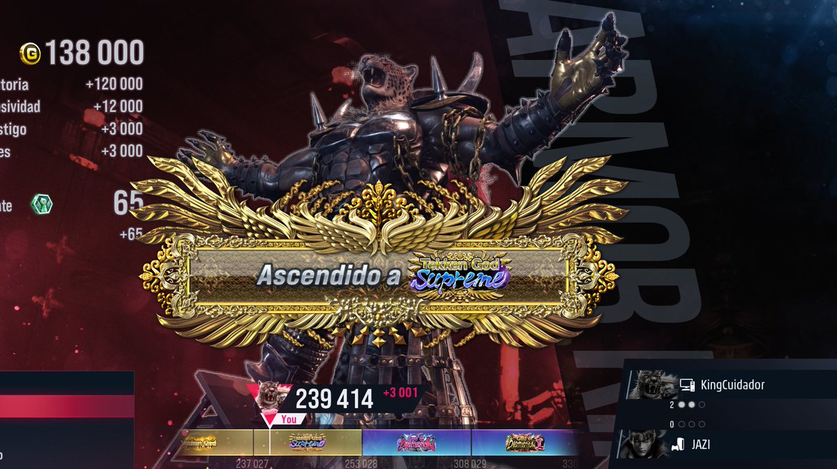 Te vas a un torneito offline y pegas más levelup que jugando 1000 rankeds, es literalmente la primera vez que llego a Tekken god supreme 😭 gente si quieren mejorar vayan a torneos offline y a si de paso apoyáis a la comunidad.
