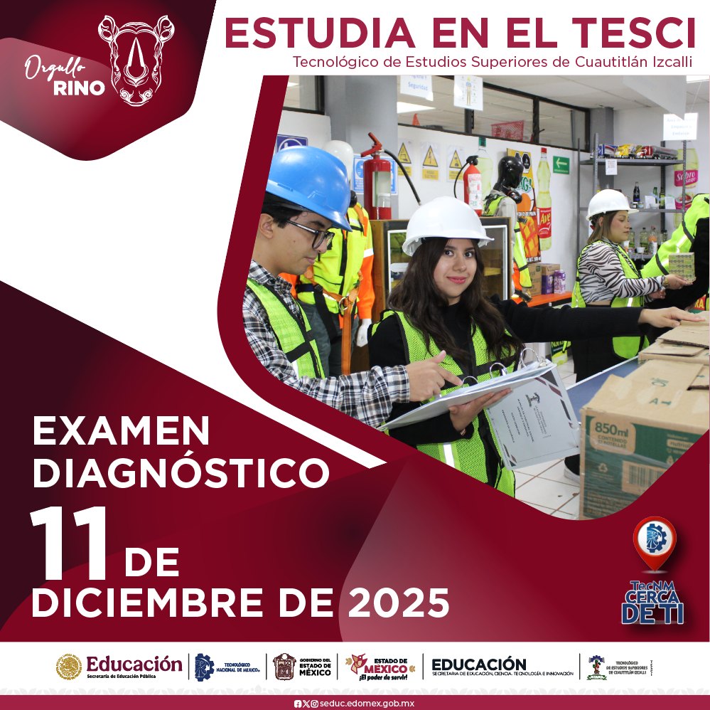 Ya terminaste la prepa… Este es tu momento.
Regístrate hoy para el proceso de Nuevo Ingreso y presenta tu examen diagnóstico el 11 de diciembre.
Consulta las bases y tutorial de pago en la siguiente liga
tesci.edomex.gob.mx/nuevo_ingreso
Inicio de semestre: Marzo 2026