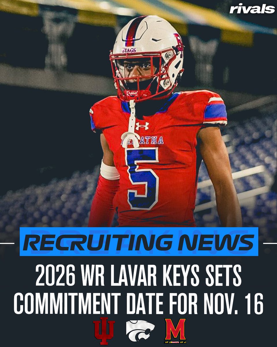 🚨NEWS🚨 WR Lavar Keys will announce his commitment on November 16, <a href="/ChadSimmons_/">ChadSimmons</a> reports⌛️

Keys recently decommitted from Penn State. 

Read: on3.com/rivals/news/fo…