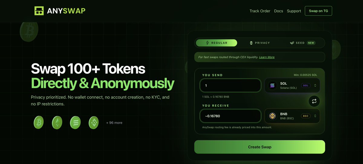 AnySwapBot's tweet image. Anyswap: The next phase begins

Anyswap started as a small indie project built by one developer, a simple goal to make onchain swaps faster, simpler, and private

Now it’s grown into a complete privacy protocol, backed by a full team: 85% of the company has been redistributed…