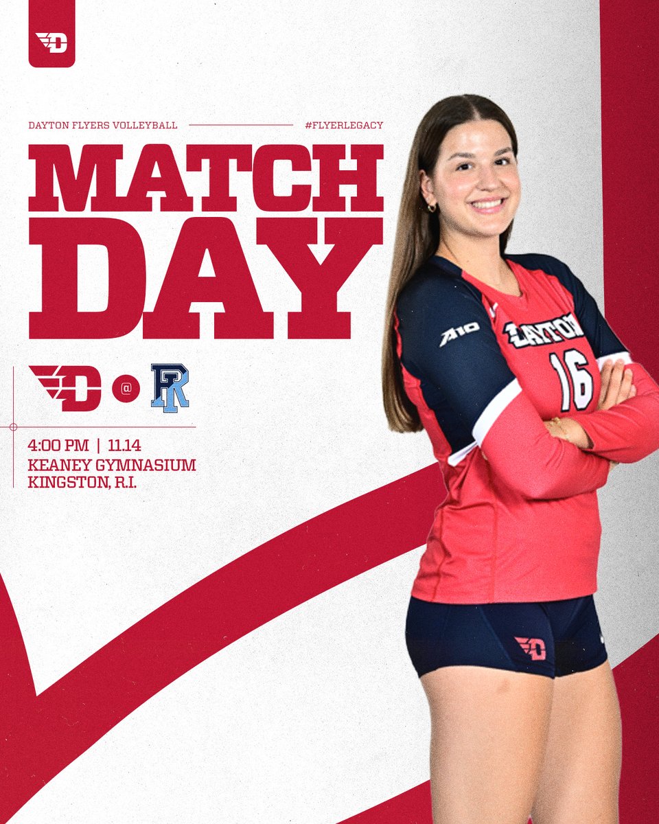 DaytonVB's tweet image. Flyers Back In Action — it’s #GAMEDAY‼️

🆚 - Rhode Island
📍 - Kingston, R.I.
🏟 - Keaney Gymnasium
⏰ - 4 p.m.

#UDVB // #FlyerLegacy