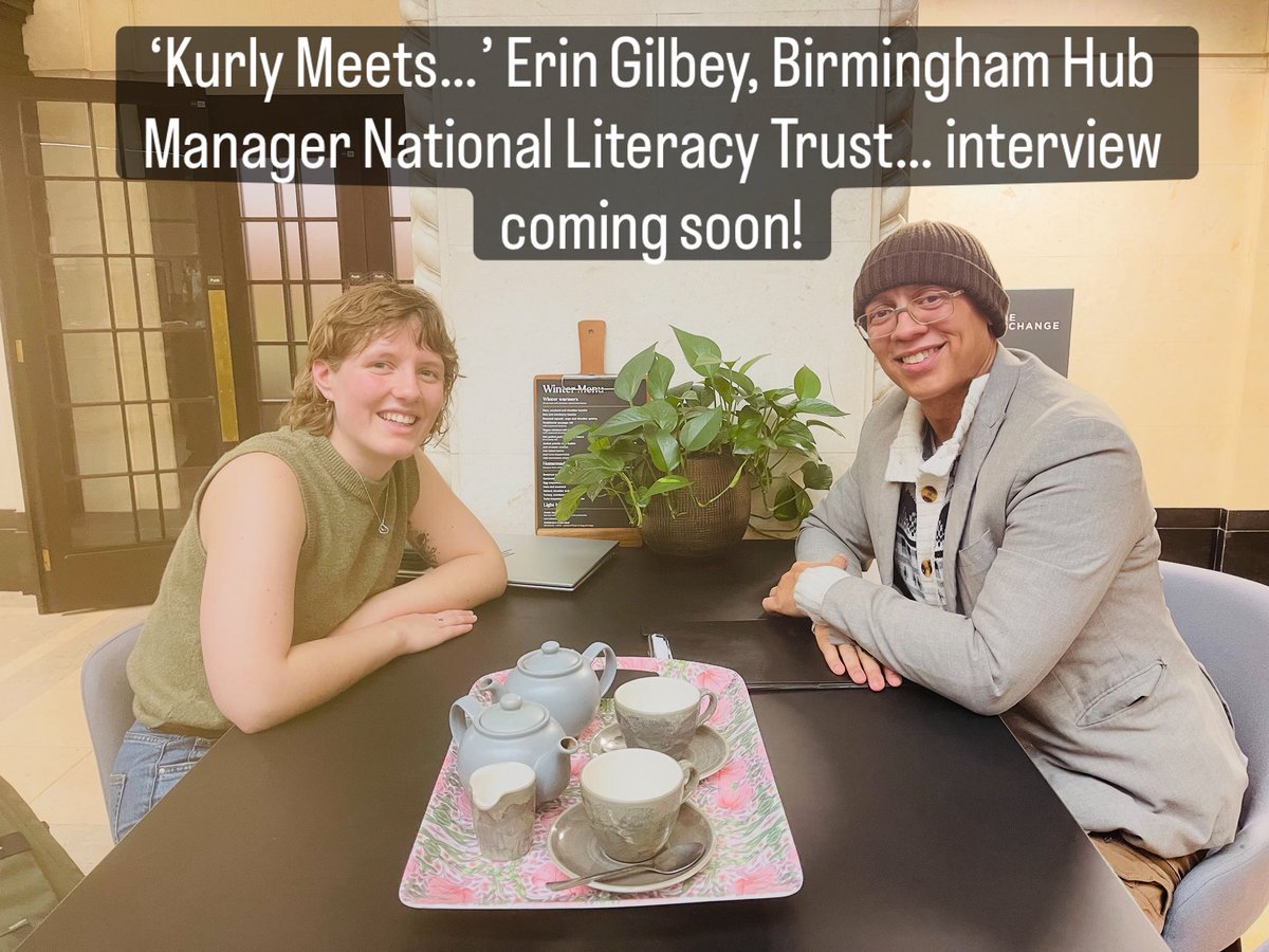 Great chat this afternoon with Erin Gilbey (writer/poet and Birmingham Hub Manager for the <a href="/Literacy_Trust/">National Literacy Trust</a>). 

Erin shared advice for writers at all levels! Our ‘Kurly Meets…’ interview coming soon!
#poetry #literacy #writing #reading … #nationalliteracytrust #nlt #Birmingham