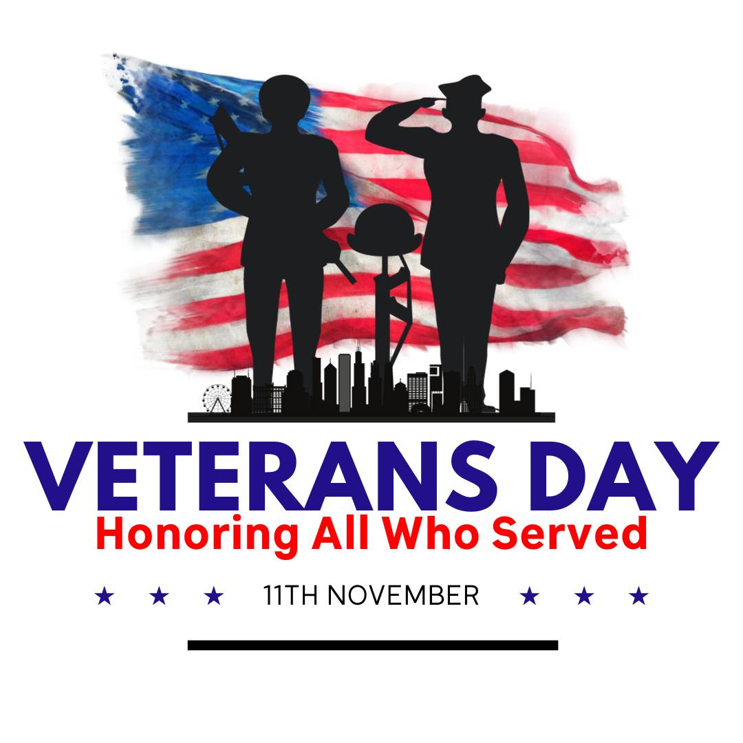 To all veterans who have served and to those who currently serve, we honor you and we thank you! Happy Veterans Day!