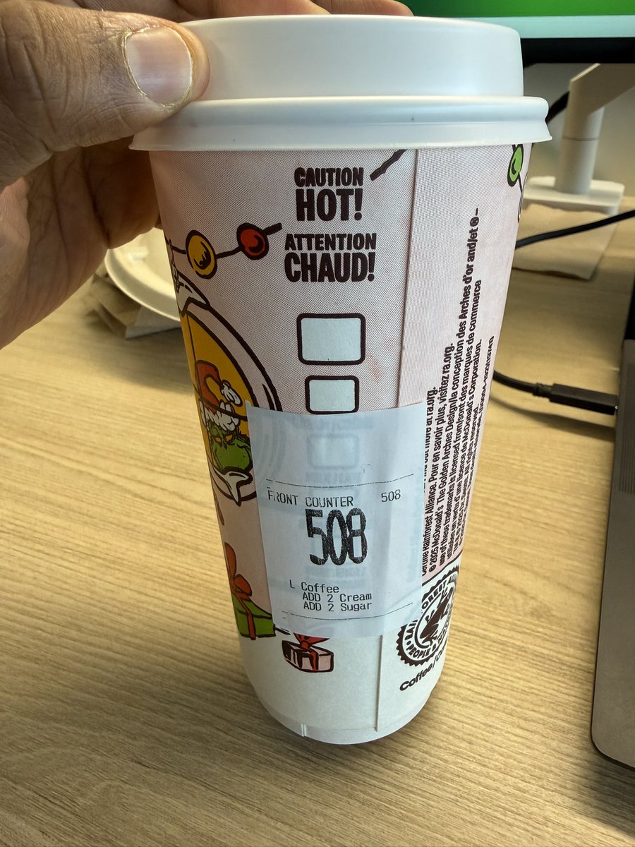 Hey <a href="/McDonaldsCanada/">McDonald's 🇨🇦</a> 👋 I’ve been getting large McCafé coffees from your Union Station location — a couple of times I got Monopoly stickers, but other times I didn’t, even though they were the same size. Is that normal? (Got cup pics if that helps!)