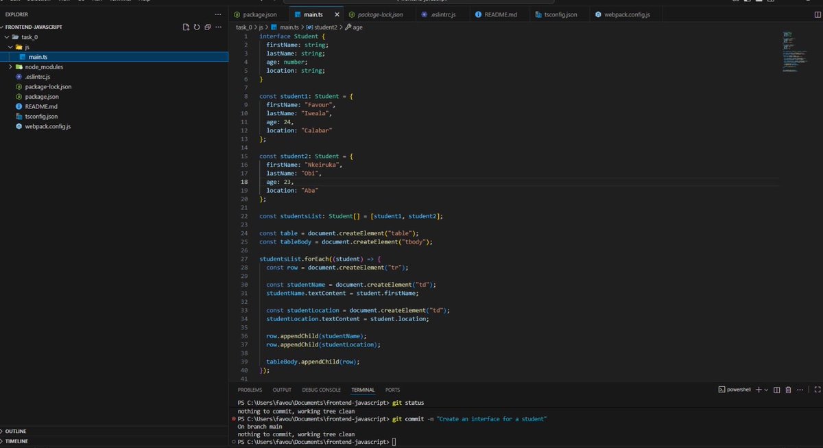 nkeiruka_iweala's tweet image. Day 52 of #100DaysOfCode
Started learning TypeScript
Learnt the basic types, its benefits over JavaScript, and practiced creating an interface for a student
Takeaway: TypeScript helps catch errors during development. 
#TypeScript #DevCommunity #buildinpublic #LearnInPublic