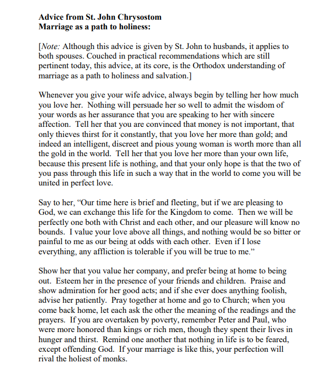 KafkaziFantast's tweet image. "Whenever you give your wife advice, always begin by telling her how much you love her."     

- St. John Chrysostom,   
Homily 20, On Ephesians 5: 22-23