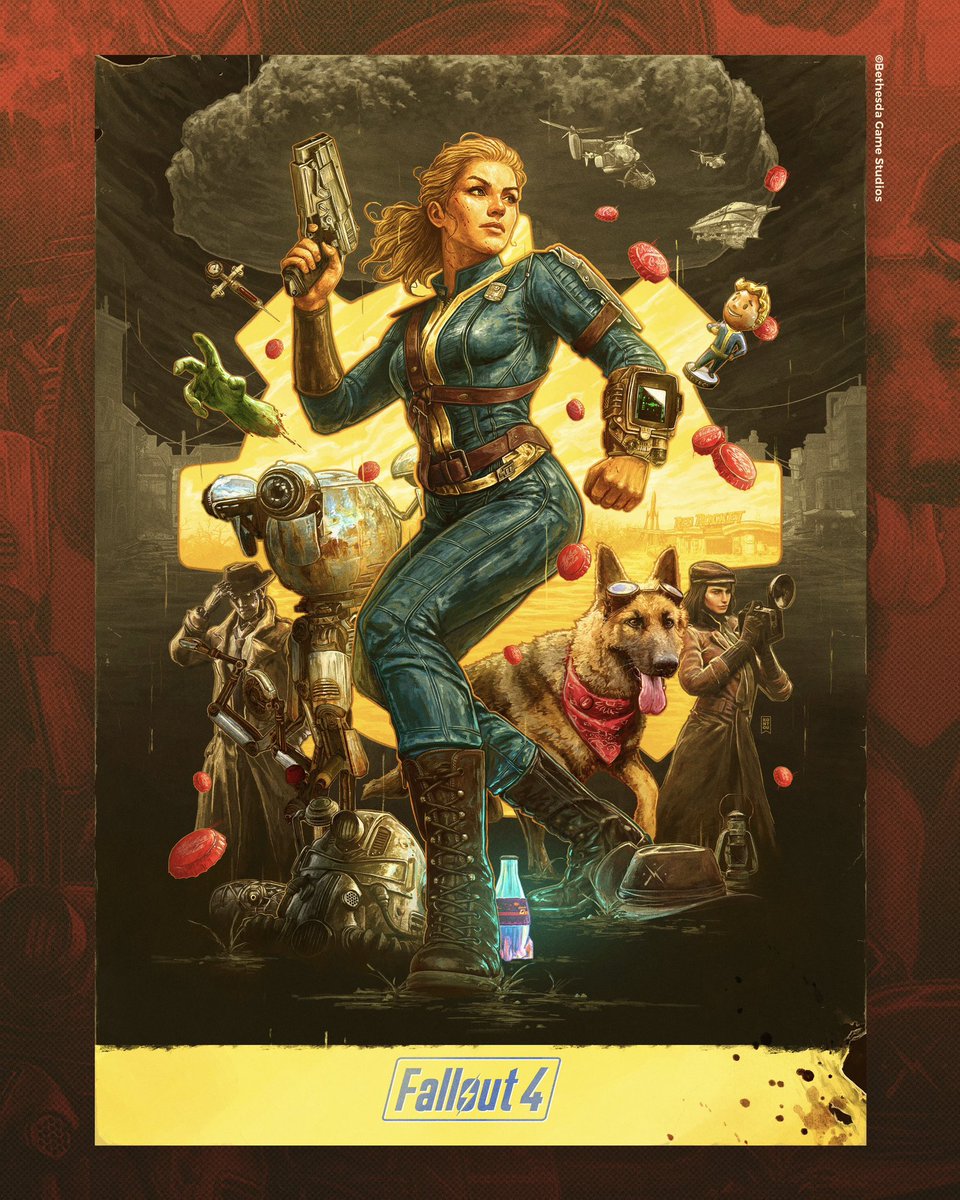 jakekontou's tweet photo. “Ha! Well, I'm not sure if anyone's told you, but there's been a war. Nothing big. I think we'll bounce back just fine.” #Fallout4 Anniversary 👍🏼 https://t.co/rGuzQiLn4Y