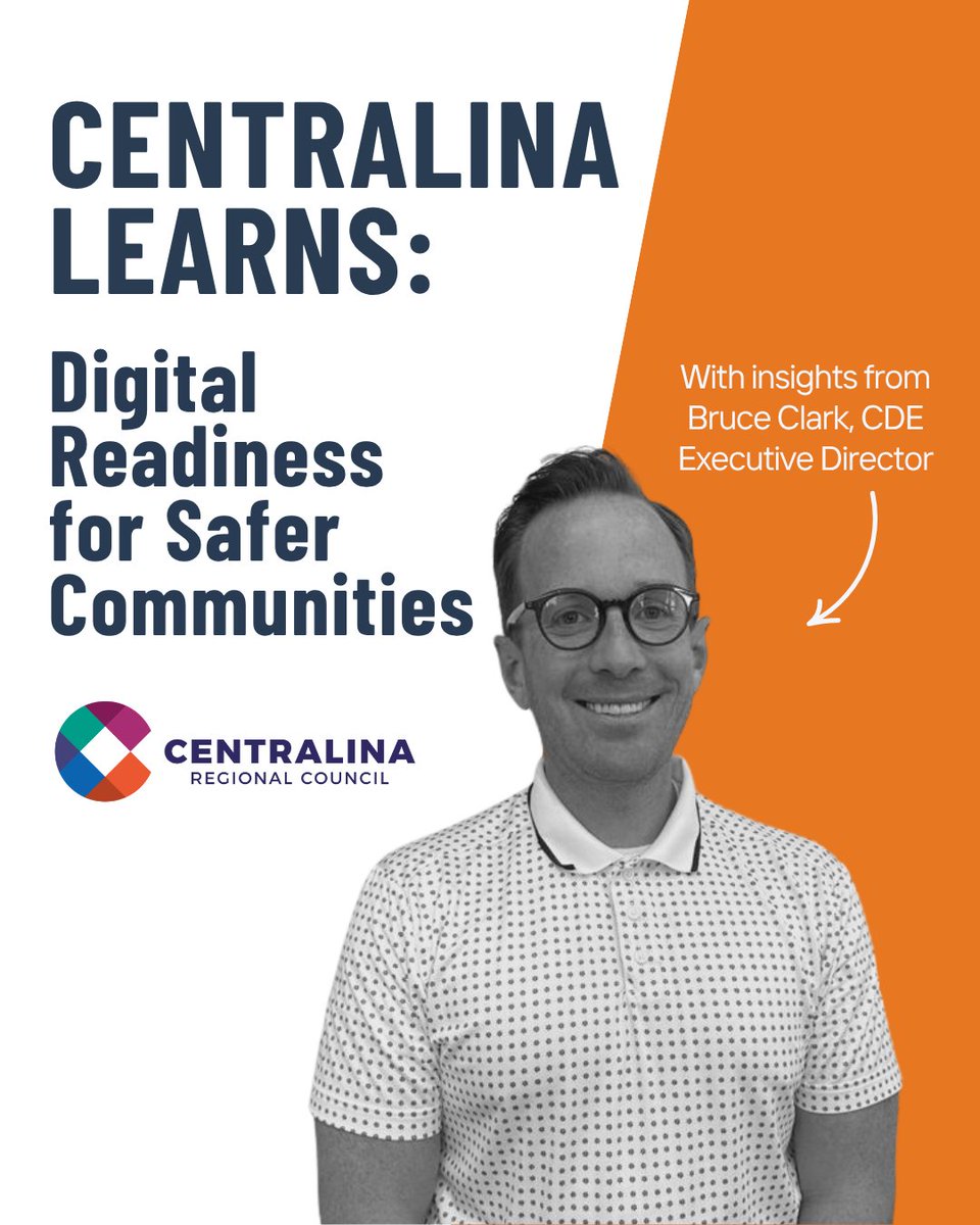 CDE Executive Director Bruce Clark represented the Center for Digital Equity at Centralina’s Digital Readiness for Safer Communities event.

Learn more in the Centralina Digital Opportunity Plan: centralina.org/wp-content/upl…