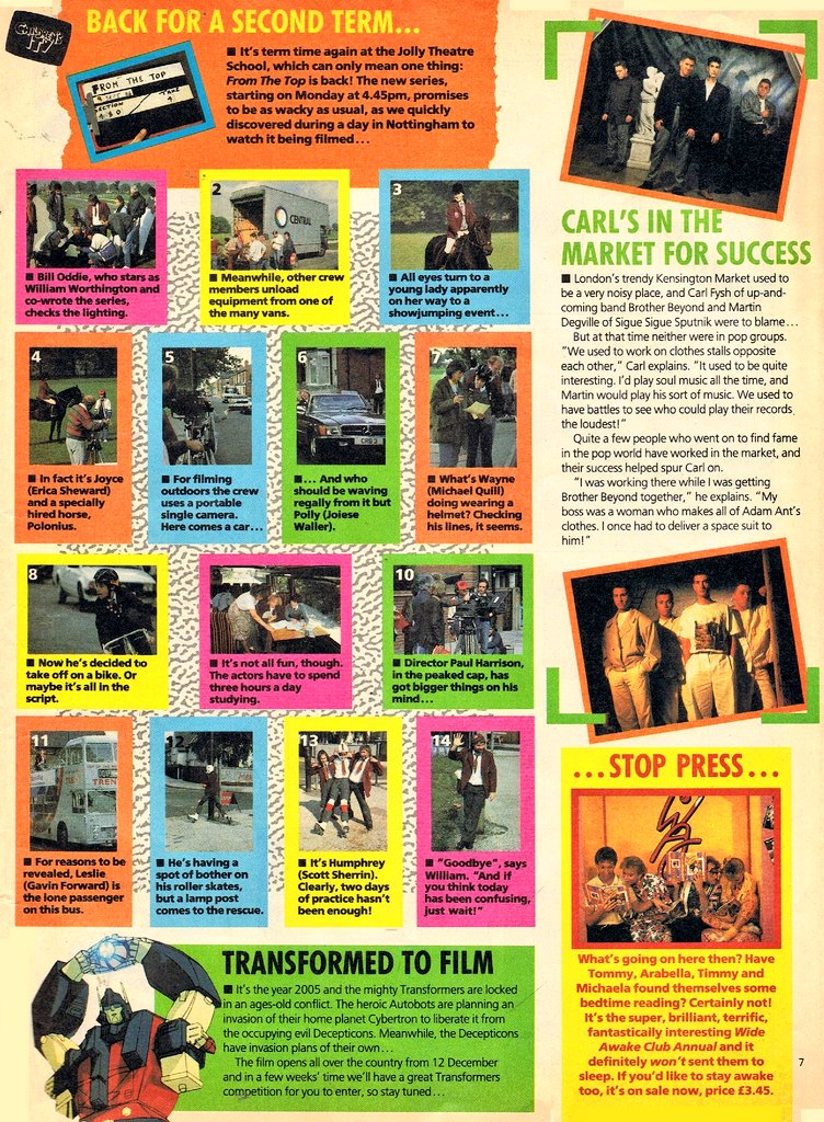 From November 1986 it's LOOK-IN! Five Star! The Story So Far! Scooby-Doo! The A-Team! Inspector Gadget! Airwolf! No 73! EastEnders! Letita Dean! Dangermouse! What's New! Switch On! Alias the Jester! Nino Firetto! Cutting Crew!📺 💥