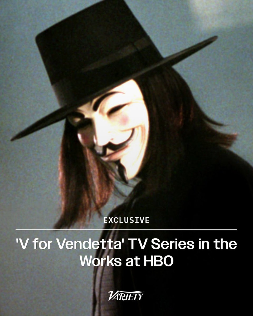 Variety's tweet image. EXCLUSIVE: A “V for Vendetta” TV series is currently in development at HBO. 

James Gunn, Peter Safran, and Chad King of DC Studios will executive produce, as will Ben Stephenson. Pete Jackson is attached to write the series adaptation. 

wp.me/pc8uak-1lGx6t