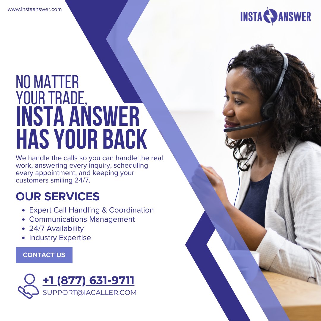 Insta_Answer's tweet image. In every business, missed calls mean missed opportunities,  and we don’t let that happen.

Call (877) 631-9711 or email support@iacaller.com today!

#InstaAnswer #VirtualReceptionist #CustomerService #CustomerSupport #AnsweringService #CSR
