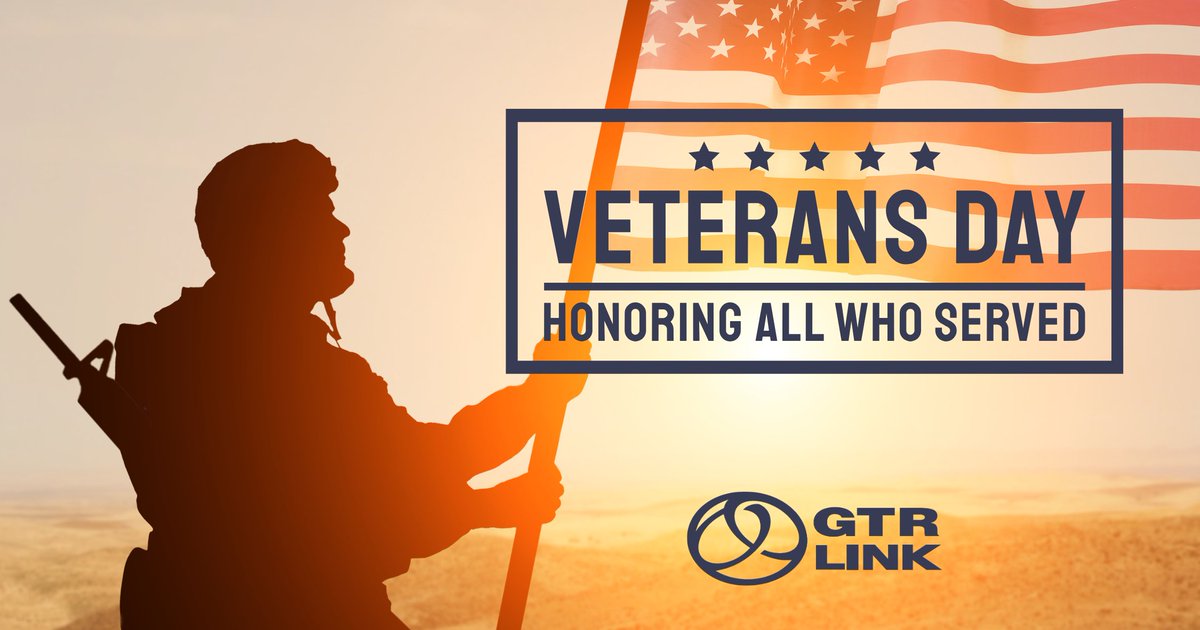 Tomorrow, our office will be closed in observance of Veterans Day as we honor and remember all who have served our country.

We are grateful for the courage, dedication, and sacrifice of our nation’s veterans.

#VeteransDay #ThankYouVeterans #GTRLINK