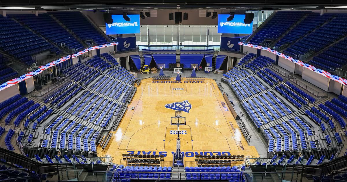 D1GeorgiaSports's tweet image. Georgia State might have the Coolest Basketball Arena in the State of Georgia👀🔥