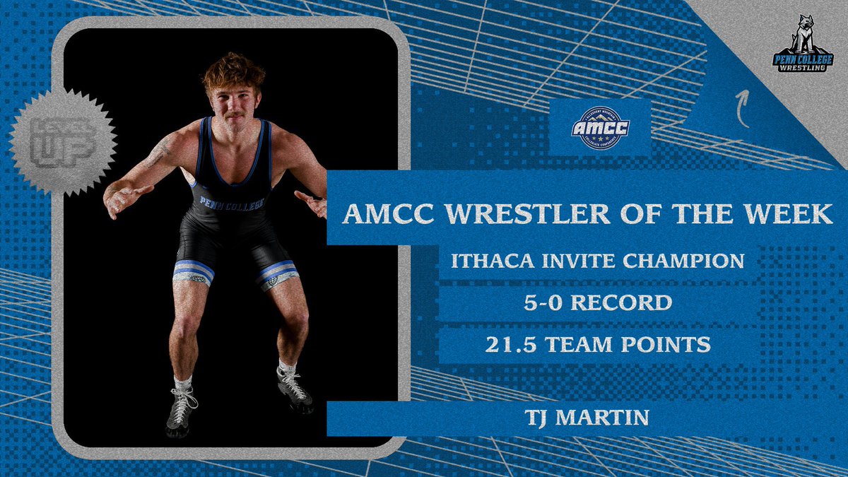 PctWrestling's tweet image. ‼️ WILDCAT WRESTLING AWARDS ‼️

Timothy “TJ” Martin named AMCC wrestler of the week after a dominating performance at the Ithaca Invite going 5-0 with a pair of falls and a technical fall during his title run. 
#Itsonyou
#Wehavefun