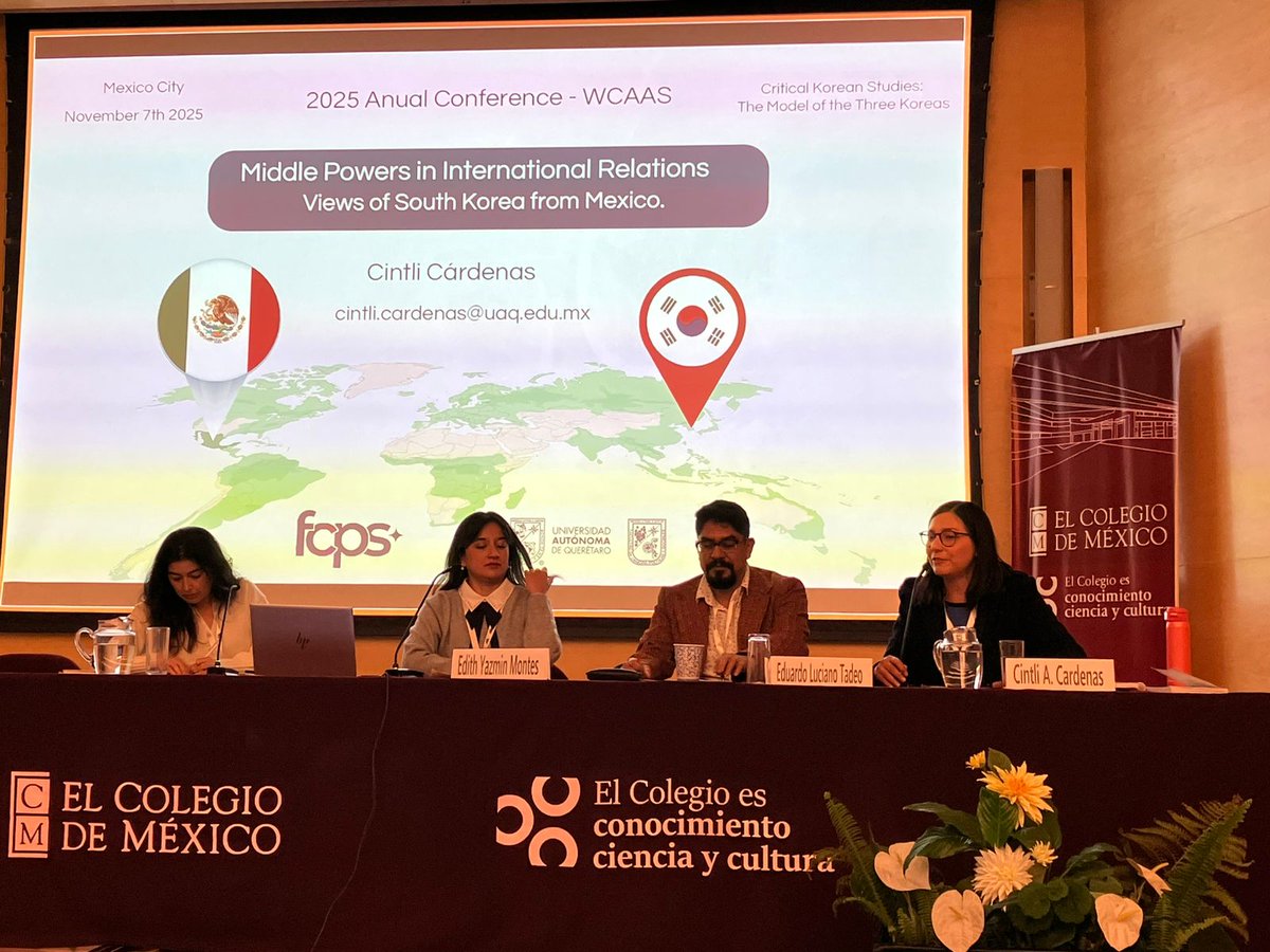 cmec_mx's tweet photo. Participación de algunxs integrantes de CMEC en el Western Conference of the Association for Asian Studies 2025 organizado por el @CEAAColmex el 7 de noviembre en @elcolmex con el panel "Critical Korean Studies: the model of the three Koreas" https://t.co/DAFX9A2gkA