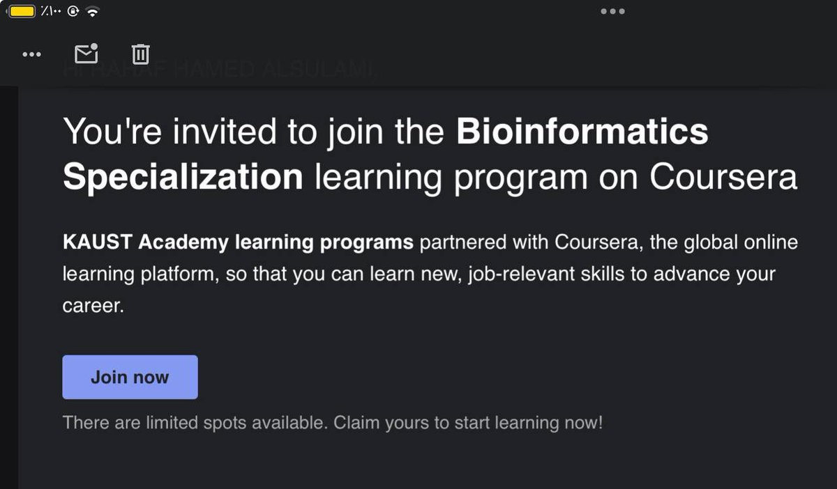 Rahafhameds's tweet image. الحمد لله على القبول 🤍
انقبلت في برنامج كاوست معلوماتية حيوية KAUST Bioinformatics Academy
خطوة جديدة نحو الحلم الكبير! 🧬💻
#KAUST #Bioinformatics �