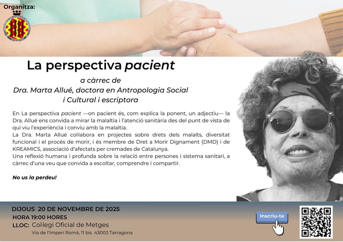 Acmtgna's tweet photo. 🗓️ Dijous, 20 de novembre de 2025
📍 Col.legi Oficial de Metges, Via de l'Imperi Romà, 11 bis Tarragona
🕜 19:00 hores
✏️https://t.co/CmBpM76QHE
@comtgna https://t.co/wChTkECCQl