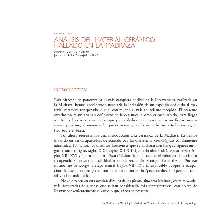 prinmaugr's tweet photo. Esta semana os recomendamos de Alberto García Porras https://t.co/91enab8GcN y José Cristóbal Carbajal López la publicación: "Análisis del material cerámico hallado en la Madraza". En La Madraza de Yusuf I y la ciudad de Granada. Ed. EUG.  Disponible en: https://t.co/YaH5mtPfsb https://t.co/WlPYHzr1XB