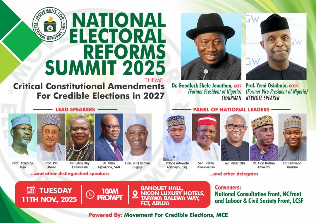 YunusaTanko's tweet image. Dear Obidients, Please let’s all mobilize to support to the historic National Political Summit on Electoral Reforms for Credible Elections in Elections in 2027 as this is very imperative for the success of the 2027 General Elections in Nigeria. Please see the  Flyer for details.…