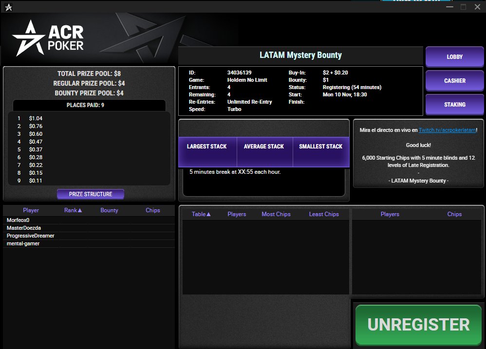 En un ratito arranca! Mystery Latam con tickets added en la mesa final! 🤑🤑
⏰SORTEO $22 TKT! 
1⃣Seguinos: <a href="/AcrPokerLatam/">ACR Poker Latam</a> <a href="/ACR_POKER/">ACR Poker</a>
2⃣MG❤️
3⃣Nick de ACR en comentarios