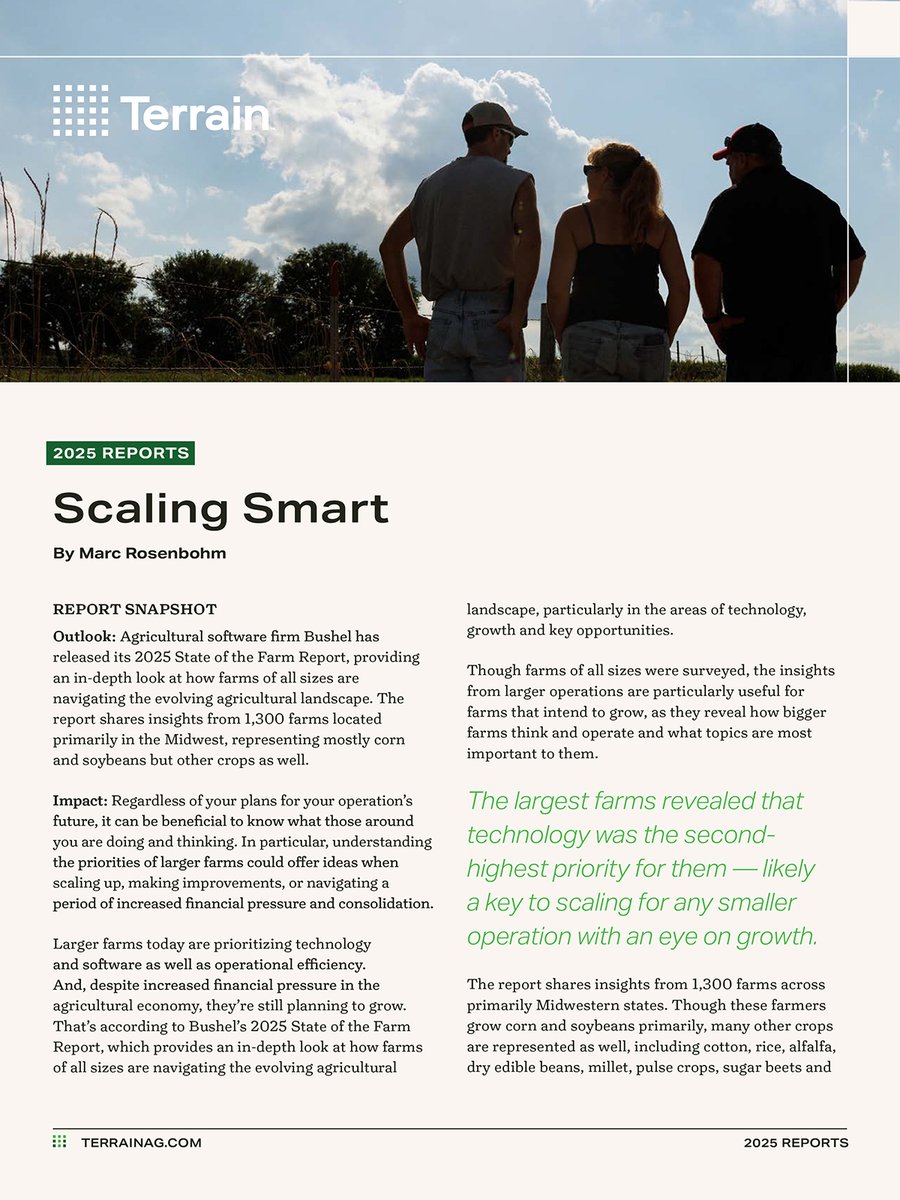 Understanding the business mindset of larger farms could offer ideas when scaling up, making improvements, or navigating a period of increased financial pressure and consolidation.   

To help uncover this mindset, we looked at <a href="/BushelFarm/">Bushel Farm</a>'s 2025 State of the Farm Report. Learn