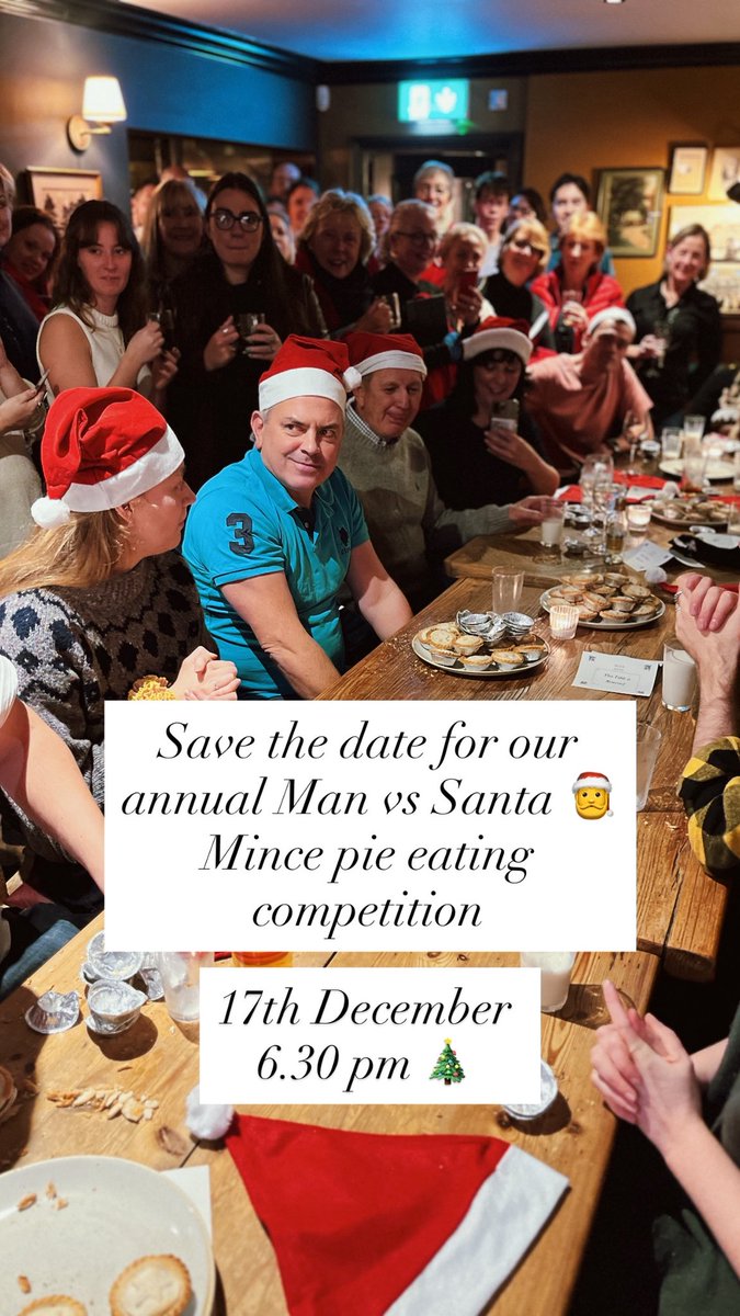 Save the date for our annual Man vs Santa 🎅 mince pie eating competition! 
#Christmas #pubLife #MincePies #YoungsPubs