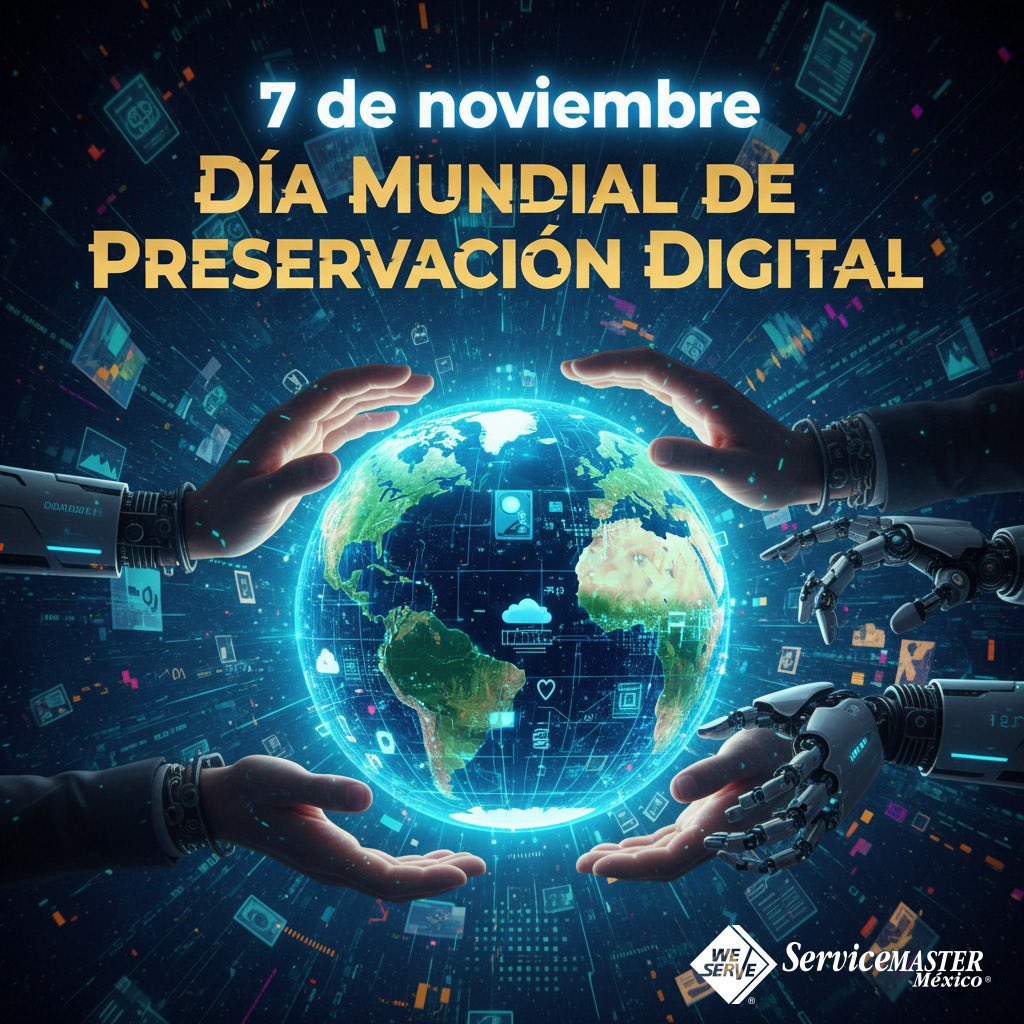 ServiceMasterM7's tweet image. Celebremos el Día Mundial de la Preservación Digital 💾.

¿Sabías que nuestros recuerdos e historia están cada vez más en formato digital? 🧐 Es clave asegurar su acceso a largo plazo. ¡No dejes que el tiempo borre tu legado!

#ESR #servicemastermexico #7DeNoviembre #mundodigital