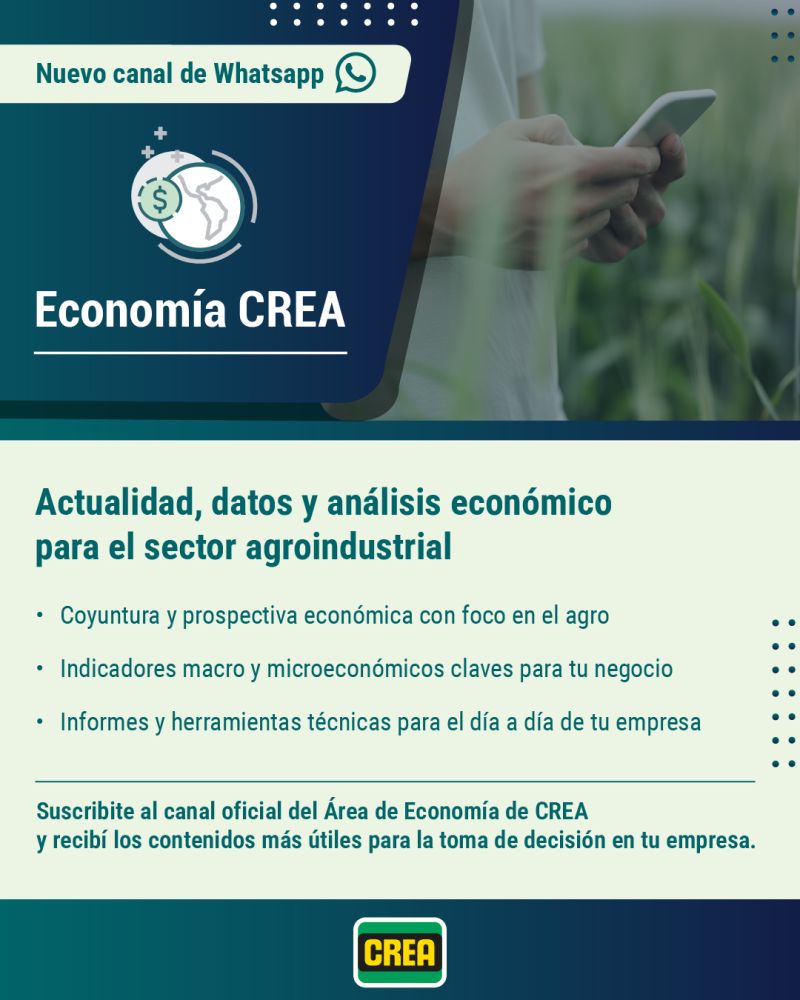 _ortizmanuel's tweet photo. Desde Economía CREA lanzamos un canal de WhatsApp para compartir información económica del sector.
Allí difundimos datos de coyuntura, indicadores y análisis que ayudan a entender el contexto y a tomar mejores decisiones.
Link: https://t.co/CMMkGCsQti 

@crea_arg https://t.co/Ej1CXximgh