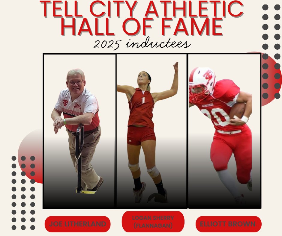 2025 Tell City Athletic Hall of Fame Inductees
Joe Litherland, Logan Sherry (Flannagan) and Elliott Brown