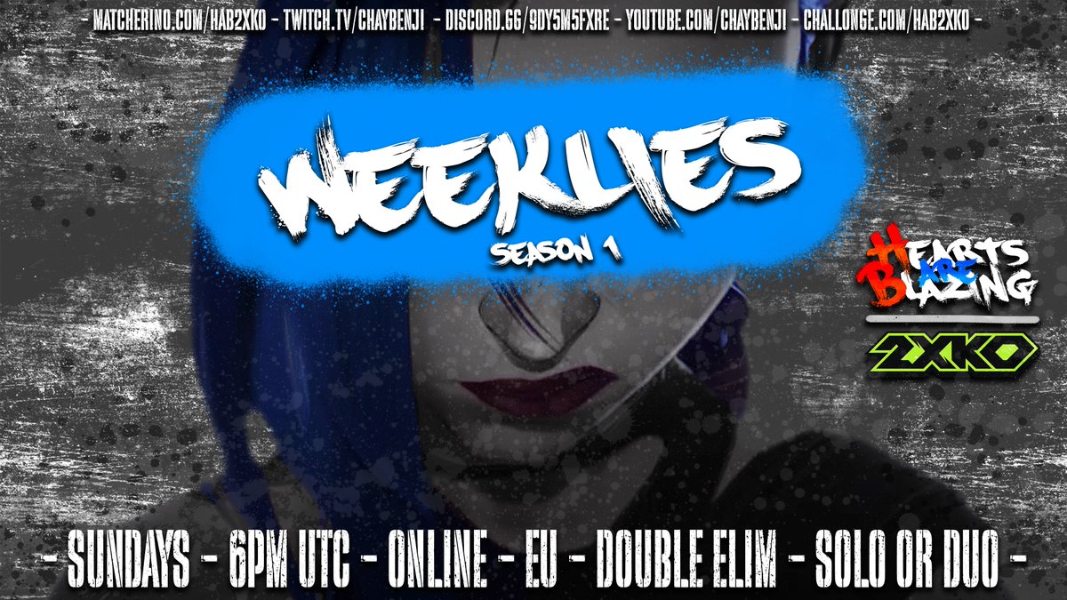 Sign ups for #HaB - #2XKO - S1 - E3 are now live!

With the next patch just around the corner its time for your ekko/yas/ahri/teemo homies to get some last  points before its job app &amp; burger flipping time

As promised, next event is November 16th, hop in!

Important Links: ⇩