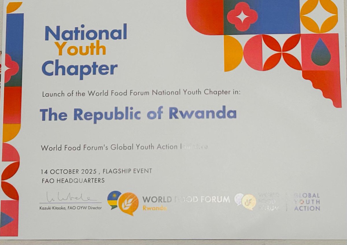 WffRwanda's tweet image. The WFF Rwanda Youth Chapter has been officially launched! 🇷🇼
This milestone marks a new era of youth engagement and action toward sustainable agrifood systems for better food and a better future. 
#YouthInAction #AgriFoodSystems