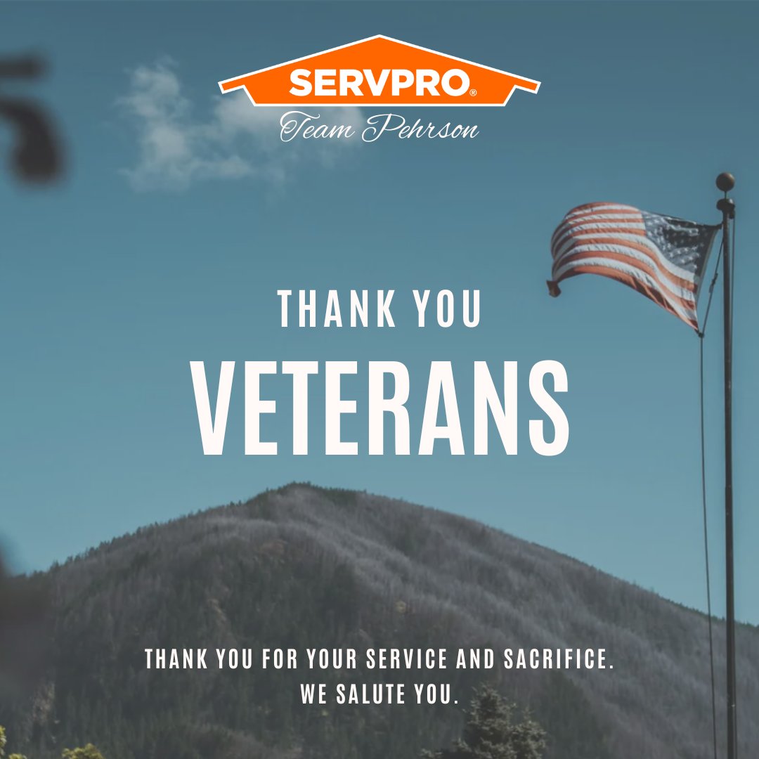 Today we celebrate Veterans Day and thank all who have served!

As a veteran-owned franchise, SERVPRO of Bemidji, Grand Rapids &amp; Hibbing takes great pride in our military service members. Please join us in showing appreciation for the millions who have served.