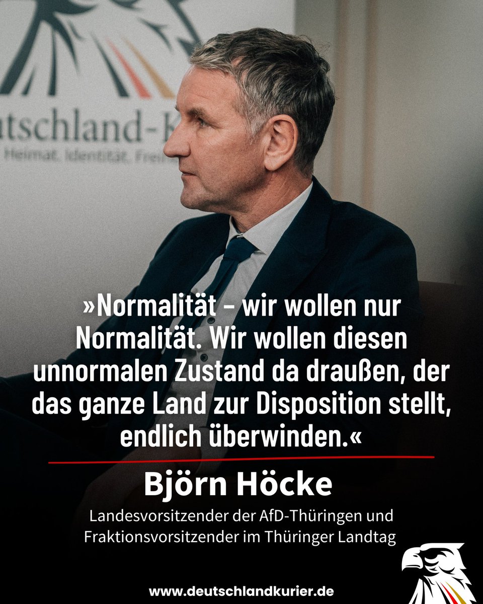 🇩🇪#Klartext von <a href="/BjoernHoecke/">Björn Höcke</a>!🇩🇪
🇩🇪<a href="/AfD_Thueringen/">AfD Thüringen</a> | <a href="/AfD_ThL/">AfD-Fraktion Thüringen</a>🇩🇪