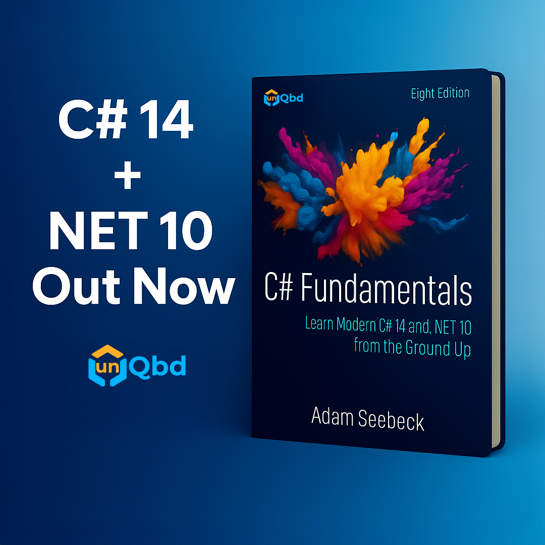 unQbdinc's tweet image. C# Fundamentals (8th Edition) is here, updated for C# 14 and .NET 10!

Learn modern C# with hands-on examples and real-world projects.
Now available in print and digital.

🔗 unqbd.com
🔗 amzn.to/488bCKA

#CSharp #DotNet10 #DotNetConf #CodingBooks #unQbd
