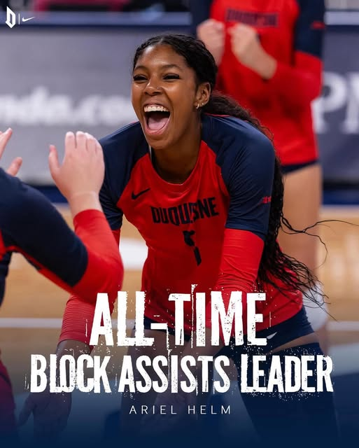 lnwildcats's tweet photo. Congrats to LN volleyball alum Ariel Helm, setting records at Duquesne University!  @LNHSwildcats @ltgoodnews https://t.co/mH8cgUNMbQ