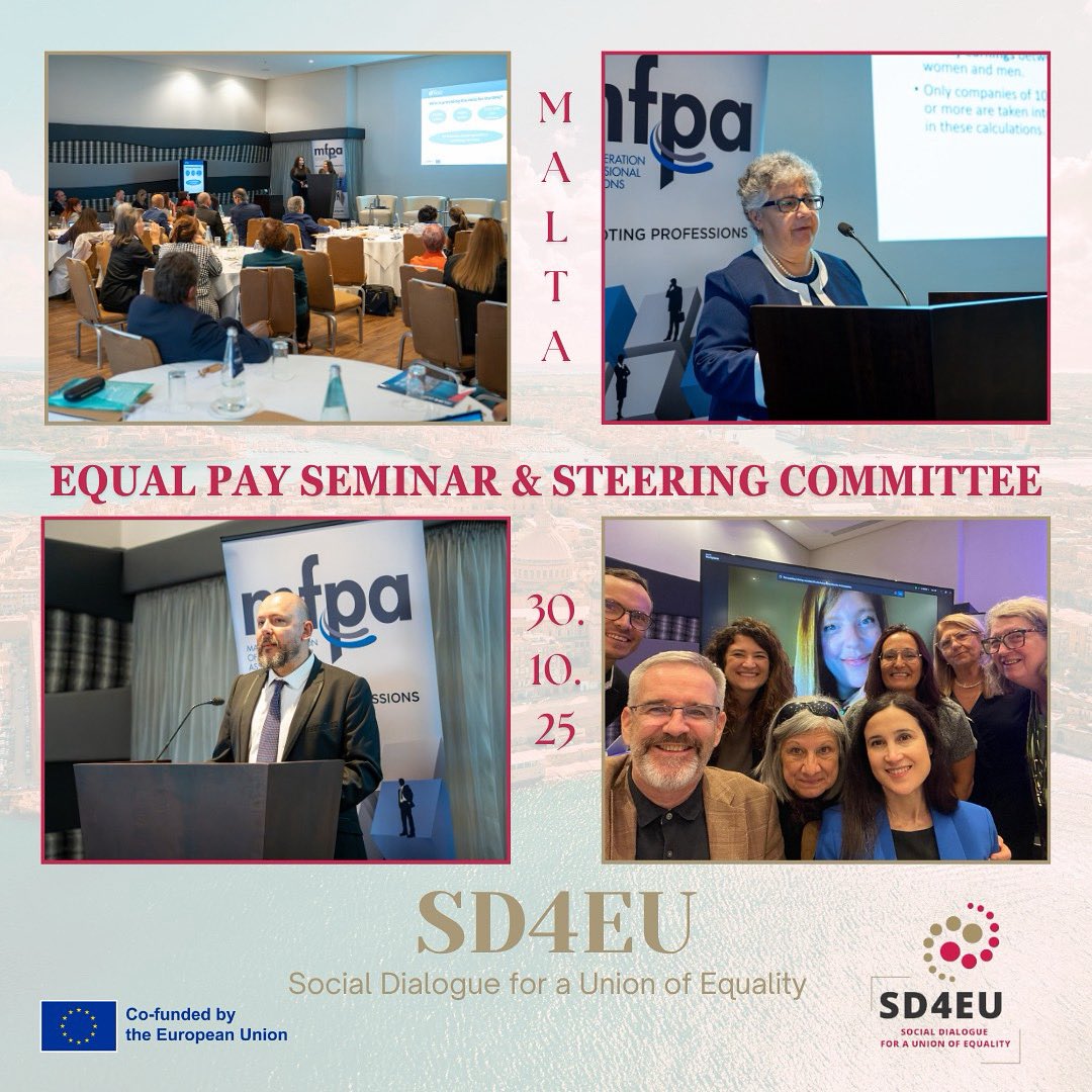 🇪🇺 The 2nd #SD4EU Transnational Seminar on #GenderPayGap &amp; #EqualPay took place in Malta.

Afternoon: #MidTermMeeting to plan next steps → 🇮🇪 Irish seminar, gender mainstreaming guidelines &amp; final conference in Brussels.