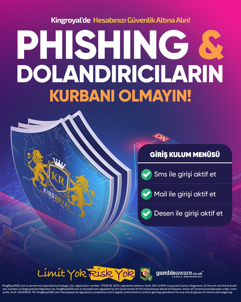 tutacaktim's tweet photo. 🚨 DOLANDIRICILARIN KURBANI OLMAYIN! 🚨

💎KingRoyal’de hesabınızı güvende tutmak için:
✅ SMS ile giriş aktif
✅ Mail ile giriş aktif
✅ Desen ile giriş aktif

🔗Güncel link yorumda!
#SergenGitsinRafaKalsın #kingroyal #meritking #güvenli #madridbet https://t.co/8lzvXQCOl8