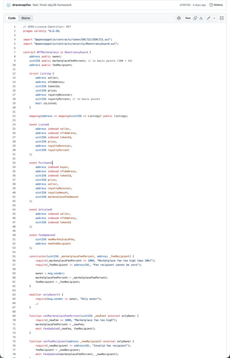 zhtinwn138323's tweet image. Finish day26 homework #30DaysOfSolidity #OpenBuild #Web3Compass #BuildInPublic