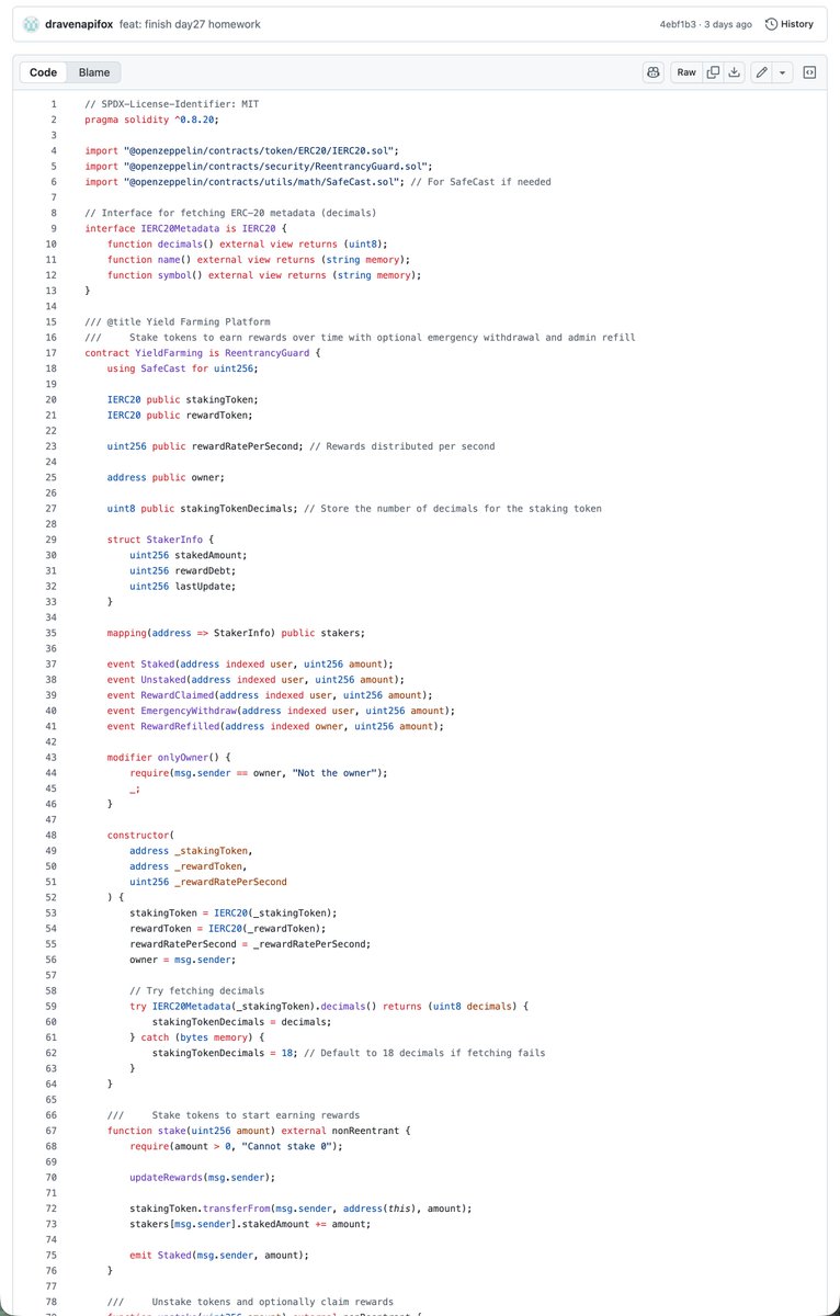 zhtinwn138323's tweet image. Finish day27 homework #30DaysOfSolidity #OpenBuild #Web3Compass #BuildInPublic